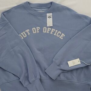 Abercrombie & Fitch Light Blue "Out of Office" Crewneck Sweater
